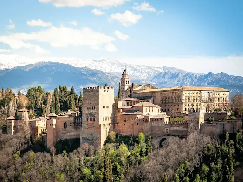 alhambra brown castle in spain
