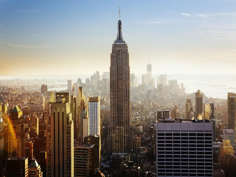 The Empire State Building towering over the New York City