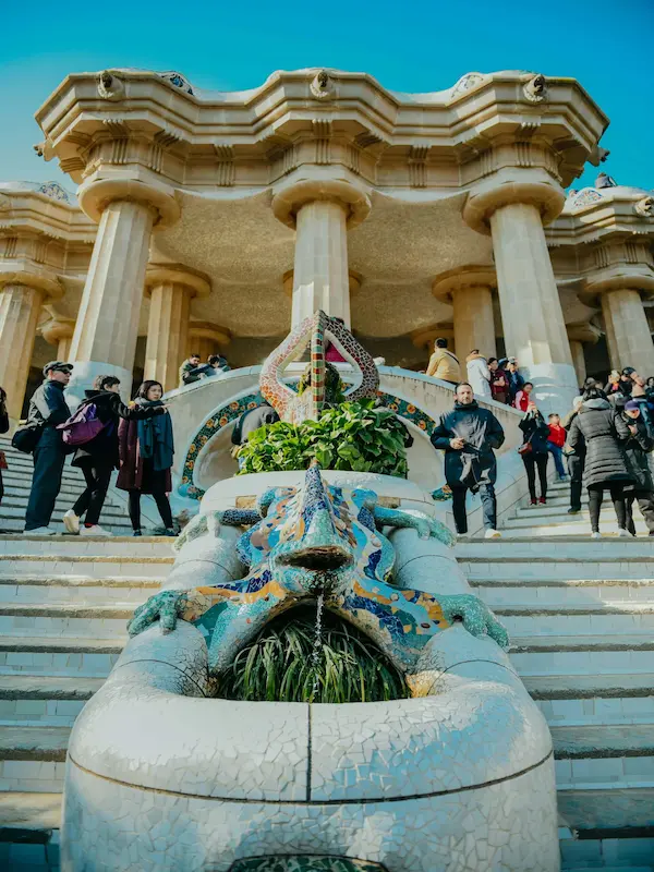 Fountain in Park Guell Spain Barcelona