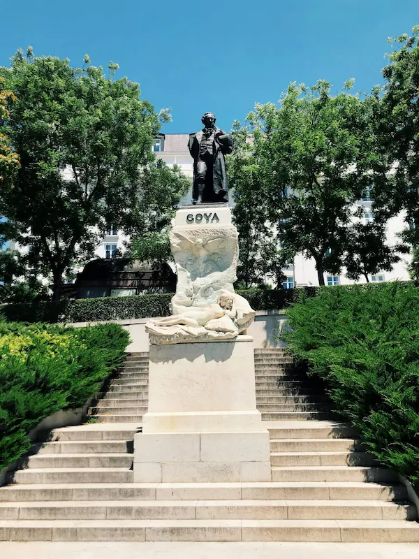 Goya Statue at the main entrane of prado museum
