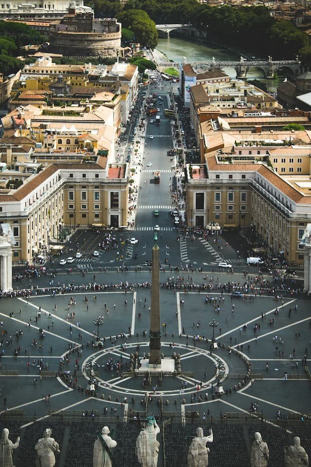 aerial view of st. peter’s square in vatican city